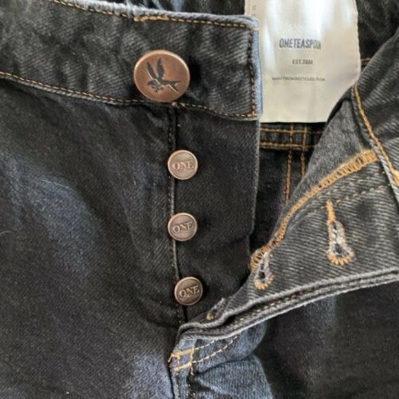 ONE TEASPOON SHORTS DUKES WORN BLACK LOW RISE SZ 30 CUT OFFS FESTIVAL NWT - Picture 7 of 12